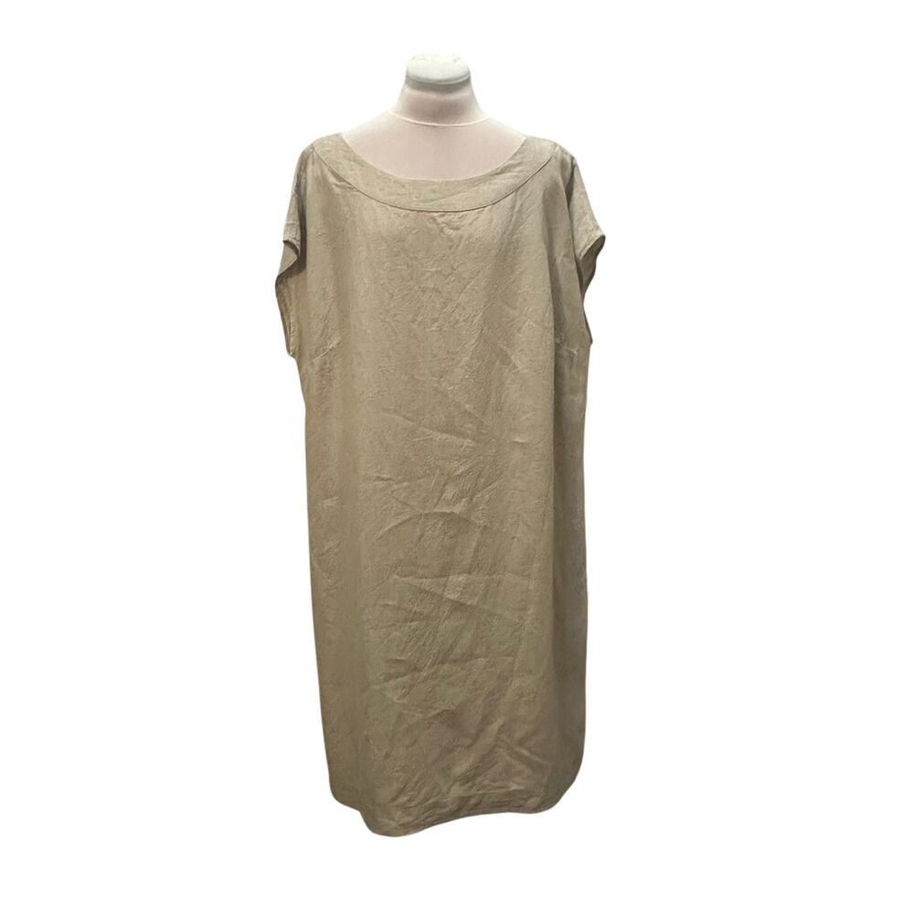 J. Jill Linen Relaxed Shift Dress In Beige
